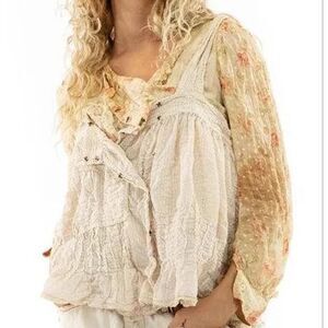 Magnolia-pearl Women's Cream and Pink Vest